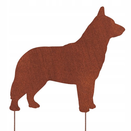 Figurina cane tacco blu corten - figurina,