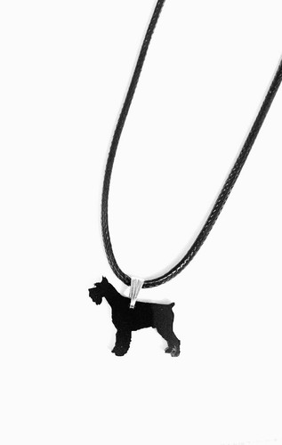 Black acrylic schnauzer dog - black,