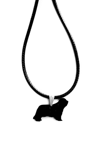 Bearded collie black acrylic - bearded,