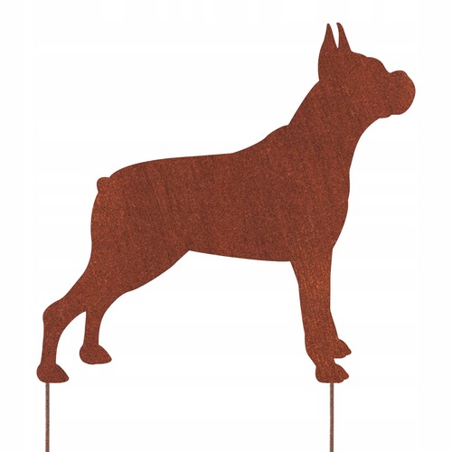 Figura cane boxer - boxer, corten