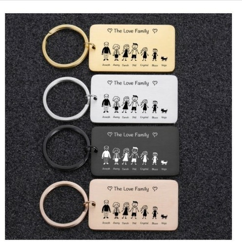Custom keychain family happy - keychain,