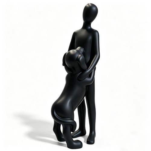 Resin sculpture dog person - dog,