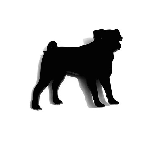Dog pug brooch - dog, pin