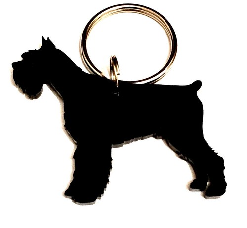 Dog shaped keychain schnauzer - dog,
